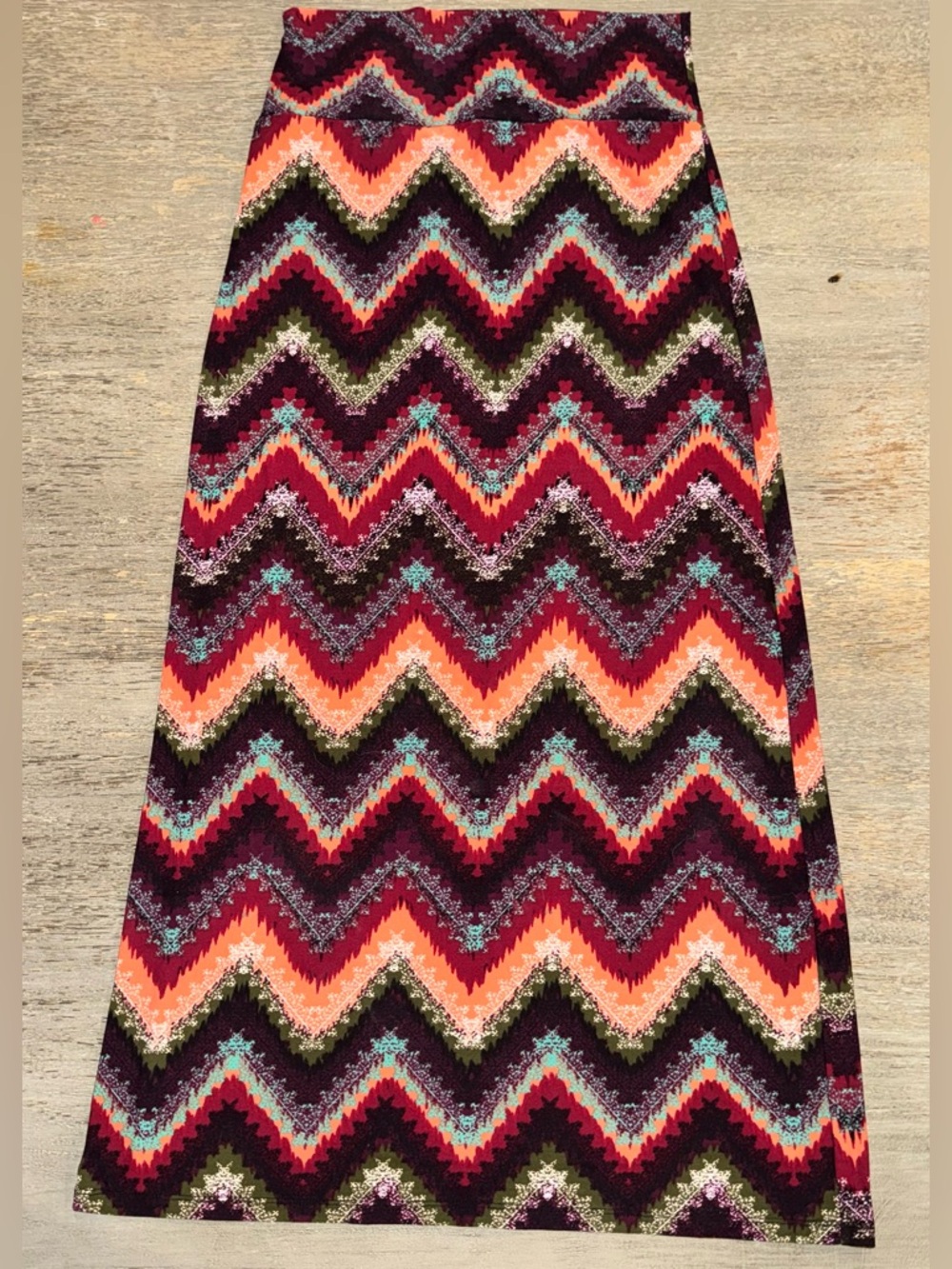 Multicolor Chevron Maxi Skirt